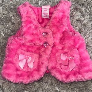 Pink girls fur vest